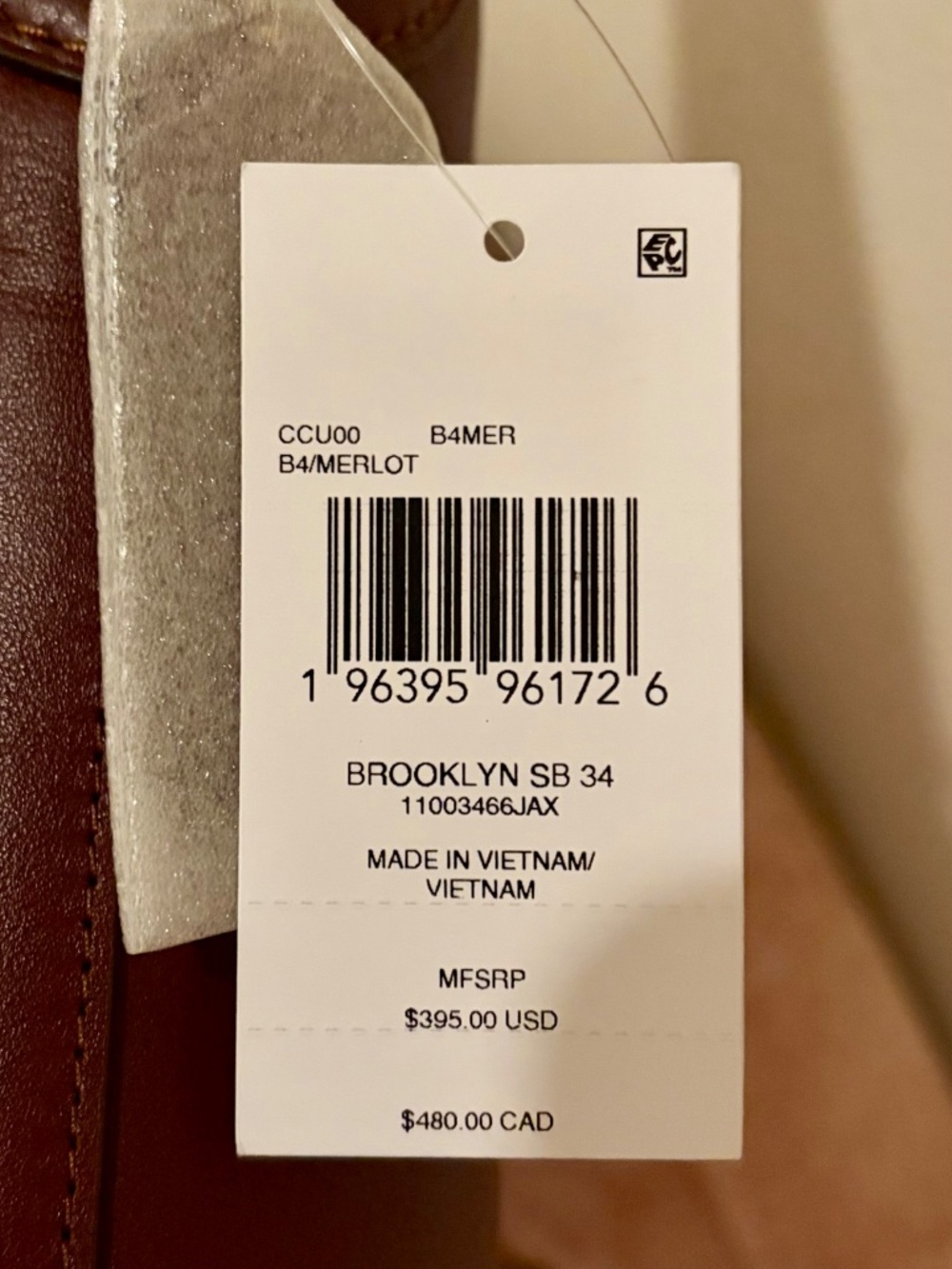 Coach Brooklyn 34 Handbag in Merlot - NWT - Picture 2 of 7